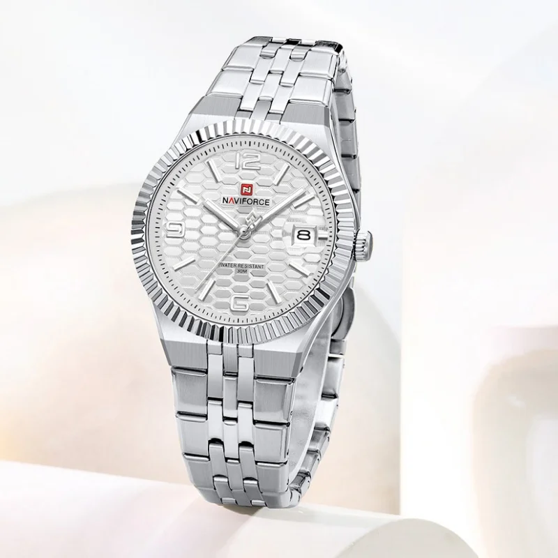 

NF5079 NAVIFORCE Women Quartz Sport Watch High Quality Waterproof Ladies WristWatches Female Steel Bracelet Romantic Reloj Mujer