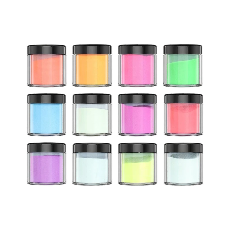 12Color Color Glow in The Dark Pigment Powder Luminous Colorant for Epoxy Resin Halloween Party DIY Art Paint