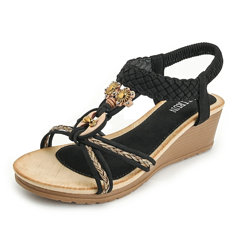 

New Products Fashion Trendy Women's Light Luxury Modern Wedge Sandals Summer Outerwear Comfortable Temperament Platforms Sandals