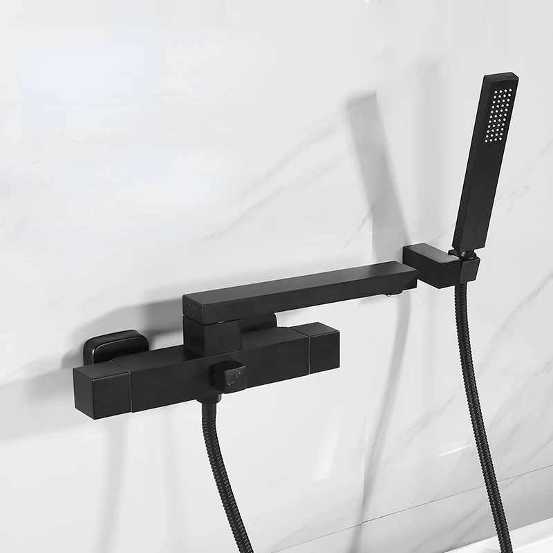 Imagem -03 - Torneira de Banheira Dourada Estendida para Banheiro Torneira de Mistura Água Quente e Fria Chuveiro em Cascata Banho Simples