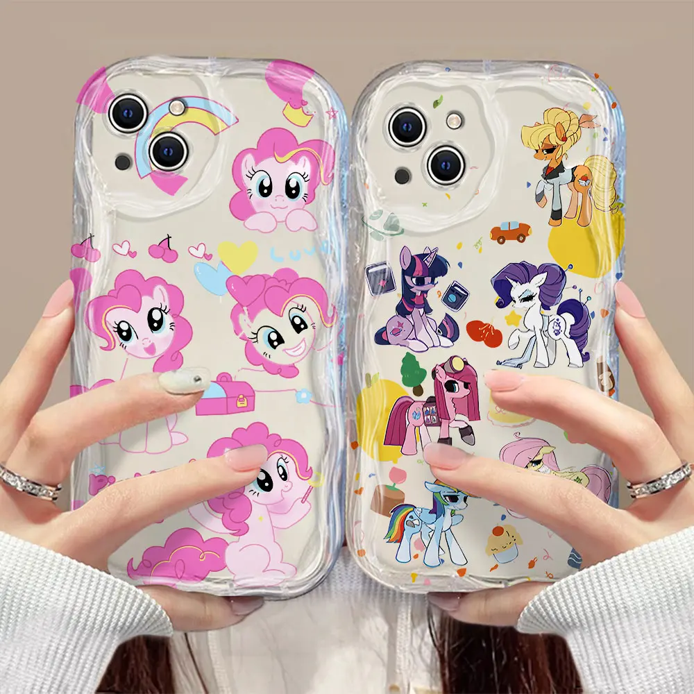 Cute My Little P-Ponys 3D Wave Case For iPhone 15 14 13 12 11 Pro Max Mini X XR XSMAX 8 7 6S Plus Soft Silicone Cover