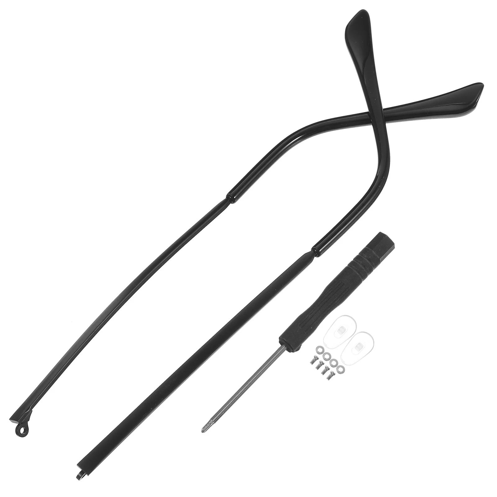 อุปกรณ์เสริมแว่นตา ขาแว่นตาโลหะสีดำ ชุดซ่อมขาแว่นตาอเนกประสงค์ ติดตั้งง่าย ไม่ลื่น