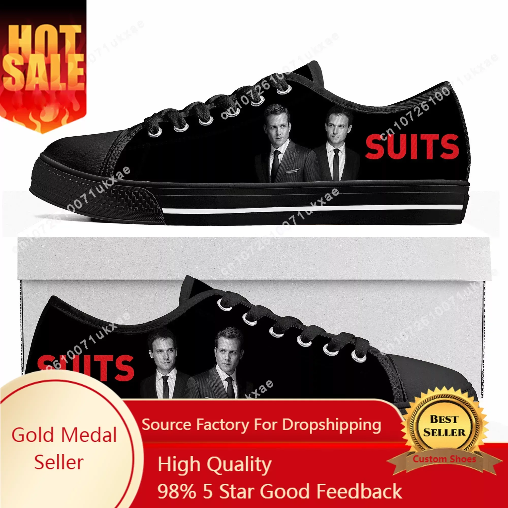 

Suits TV series Low Top Sneakers Mens Womens Teenager High Quality Gabriel Macht Canvas Sneaker couple Casual Shoes Custom Shoe