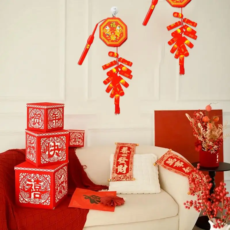 

Spring Festival Decor Chinese Led Firecracker Wall Signs Happy New Year Decoration Spring Festival Lantern Traditional Year Of