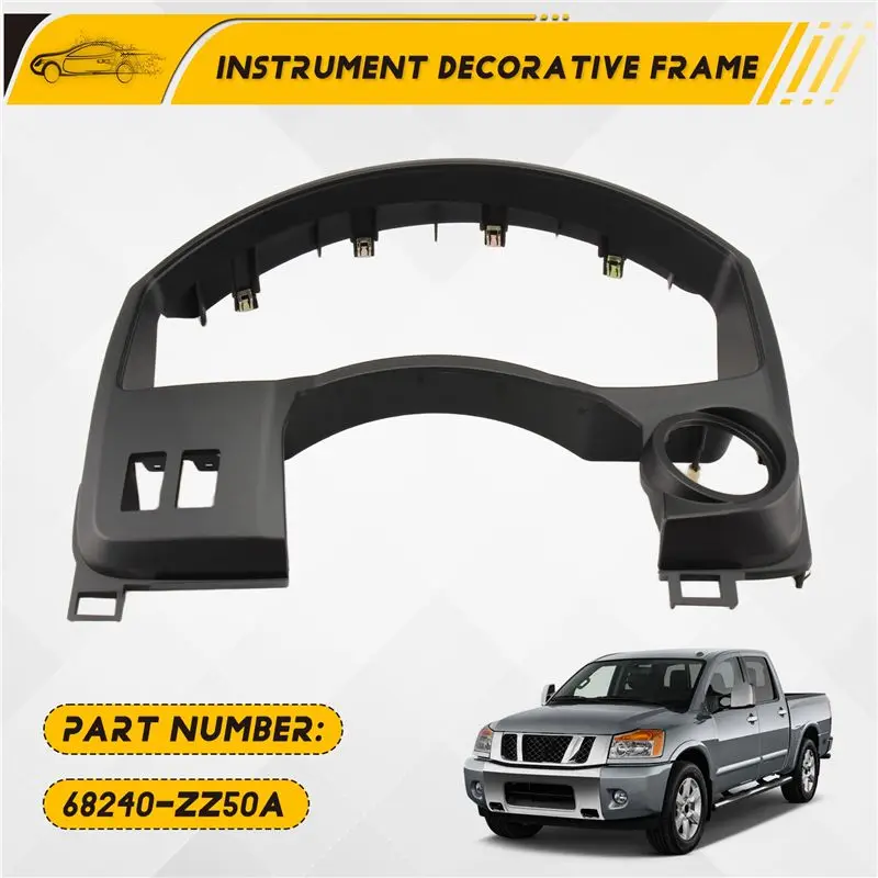 Durable-Instrument Decorative Frame Dashboard Border 68240-ZZ50A For Nissan TITAN 2008-2015
