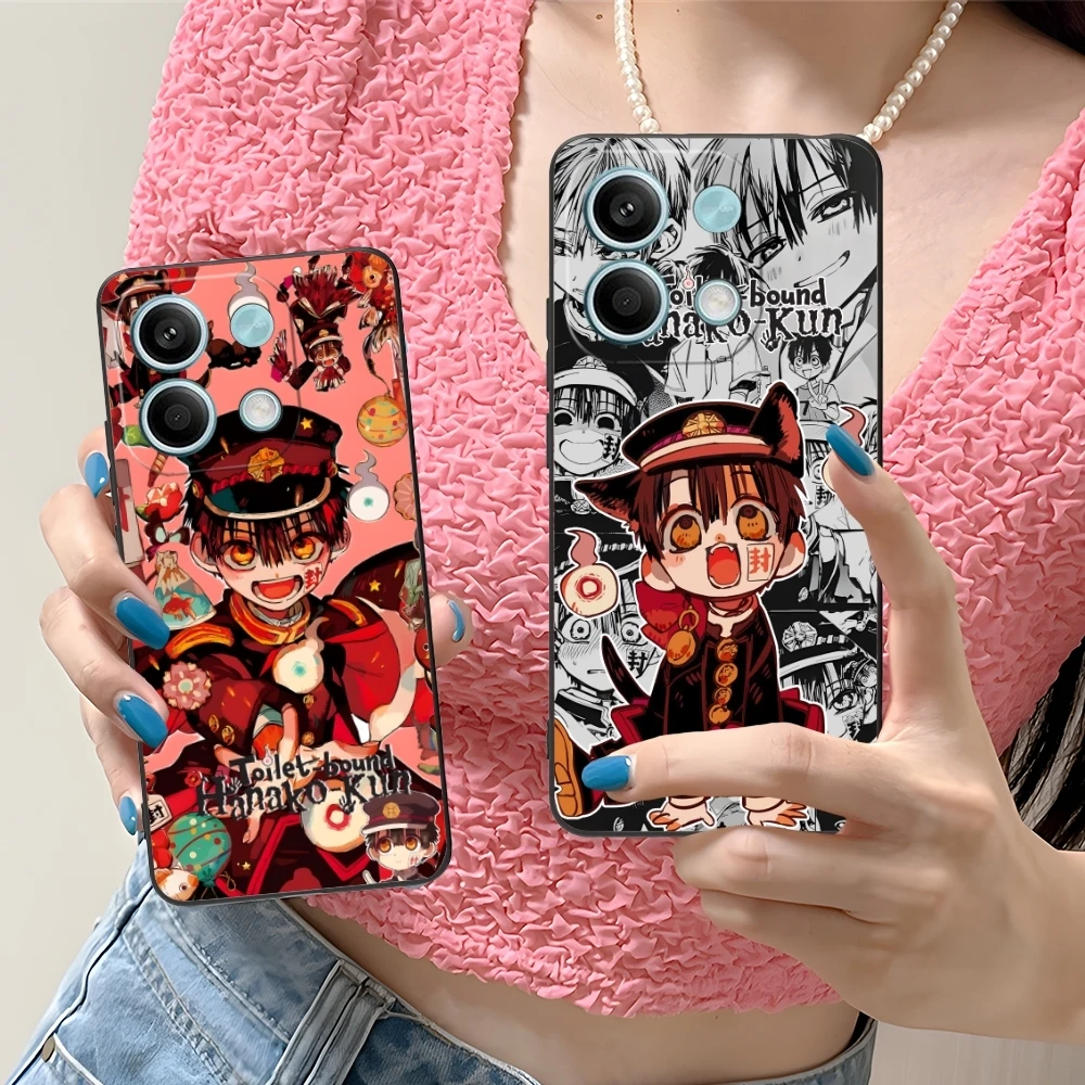 Hanako Kun Smart Mobile Cell Phone Case for Xiaomi Redmi 14 13 13C 12 12C 10 10C A1 A2 A3 Plus 5G Black Soft Phone Cover Shell