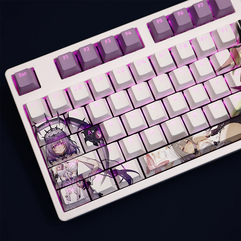 

Castorice Theme Cute Keycaps Dye Sublimation Anime PBT Honkai: Star Custom Keycap Cherry Profile for MX Switches Gaming Key Cap