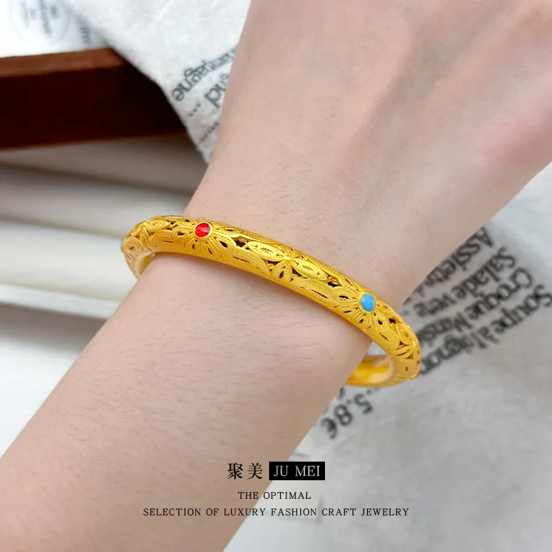 

Gold Shop Same Style 9999 24K Real Gold Women's Gold Bracelet Elegant, Fashionable, Noble Birthday Gift Luxury Jewelry