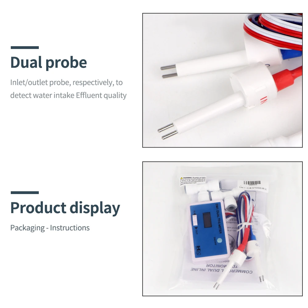 Online Water Quality Tester LCD Digital EC/TDS Meter us/PPM Detection EC Detector Inlet Outlet Test for Pool Laboratory