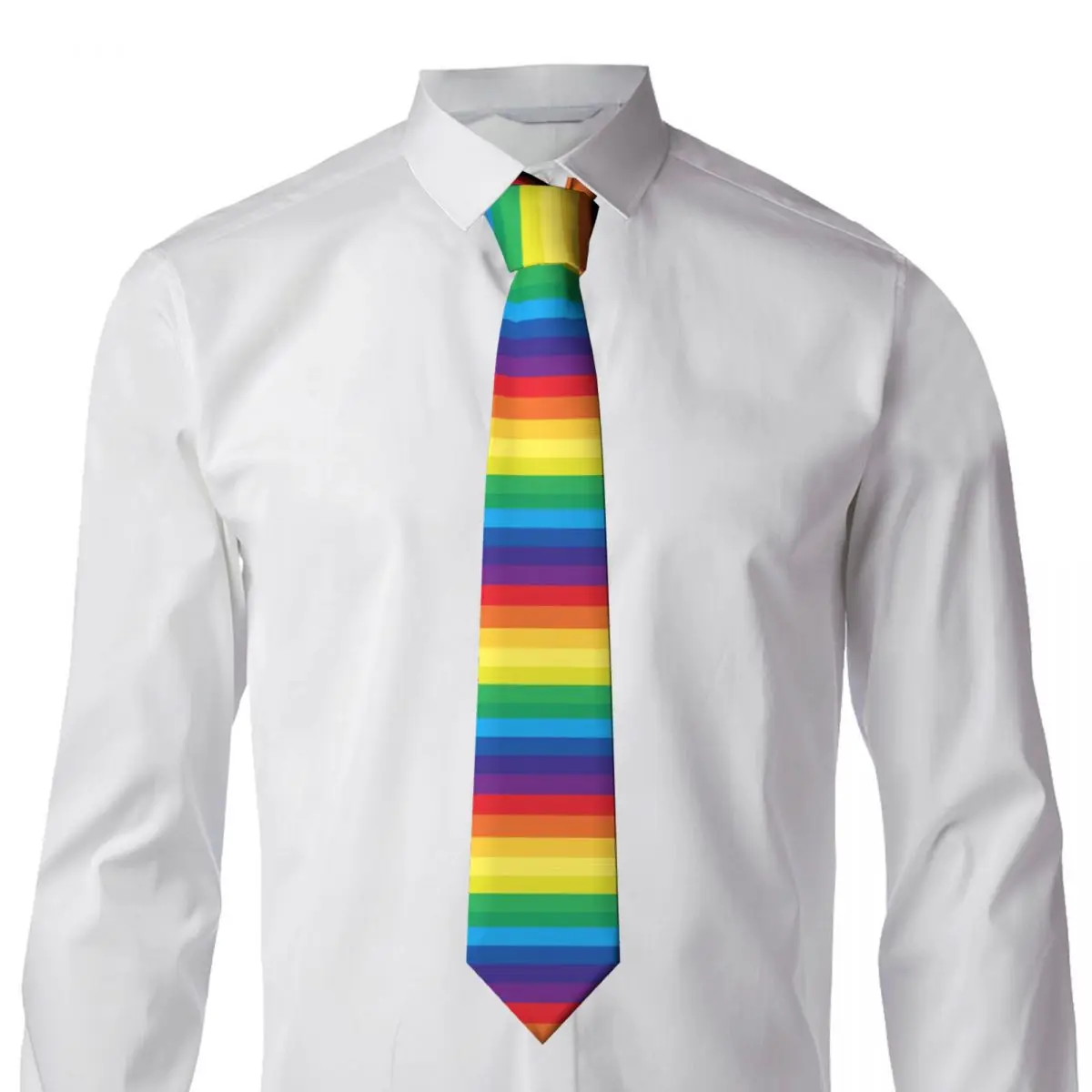 Mens Tie Classic Skinny Striped Multicolored Rainbow Neckties Narrow Collar Slim Casual Tie Accessories Gift