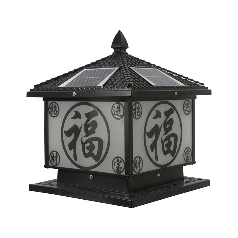 KARLOS Solar Post Lamp LED Outdoor Creative Bronze Pillar Lights Waterproof IP65 for Home Villa Porch Courtyard Decor