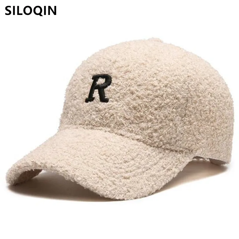 Free Shipping Winter Women's Hats Lambhair Warm Baseball Cap Letter Embroidery Sports Cap Golf Hat Adjustable Size Party Caps