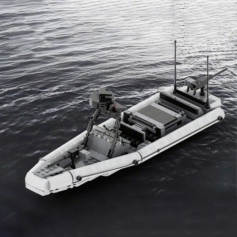 501PCS MOC Creative Model 11M Rhib Rigid Hull Inflatable Boat Us Navy Army Collectible Display DIY Building Blocks Gift Blocks