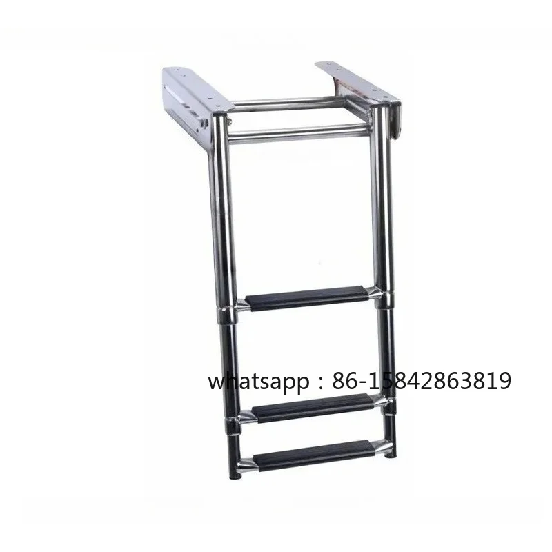 304 Stainless Steel Launching Ladder with Slide Boarding Ladder Three Sections Launching/deck Ladder Boat Hidden Slide