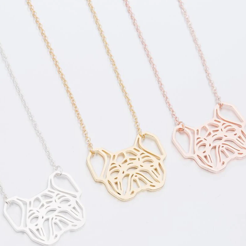 Vintage Stainless Steel French Bulldog Head Pendant Necklace for Men Women Unique Jewelry Accessories Animal Dog Necklaces Party