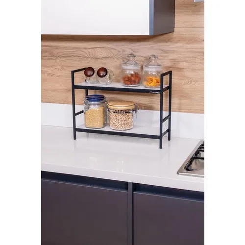 Mudesa Metal Wood Counter Top Shelf Desktop Organizer Spice Decorative Service