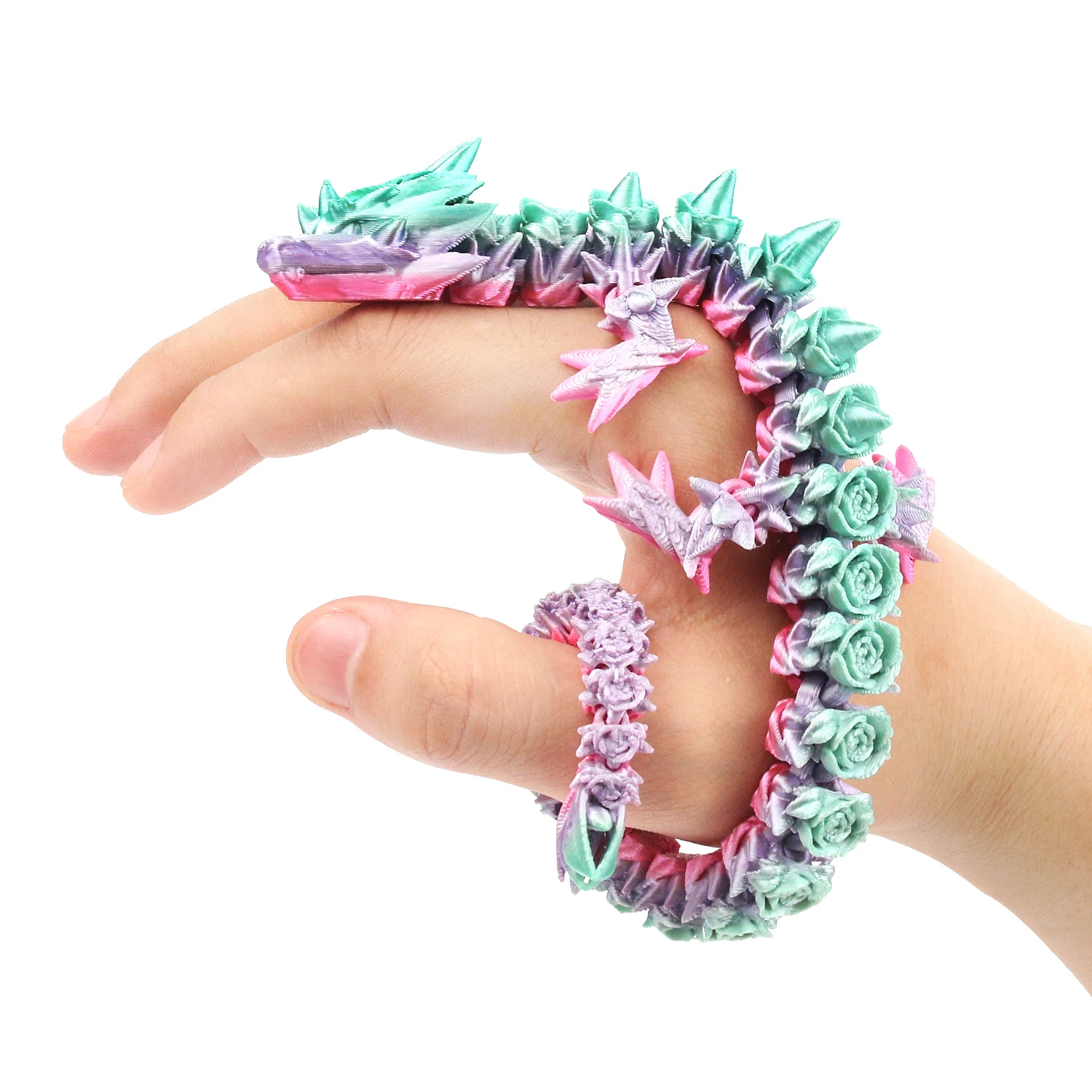 

3D Dragon Ornament Colorful Crystal Dragon Toy Dragon Joint Removable Slow Pressure Toy