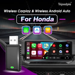 Wireless Android Auto Adapter Wireless CarPlay 2in1 Smart Dongle Play&Plug For Honda Accord Civic CR‑V Pilot Fit  HR‑V Insight