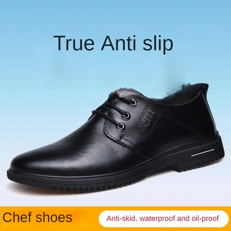 

Professional Chef's Shoes Are Anti Slip Waterproof Chemical and Oil Resistant Men's Anti Impact Anti Puncture Work Safety Shoes