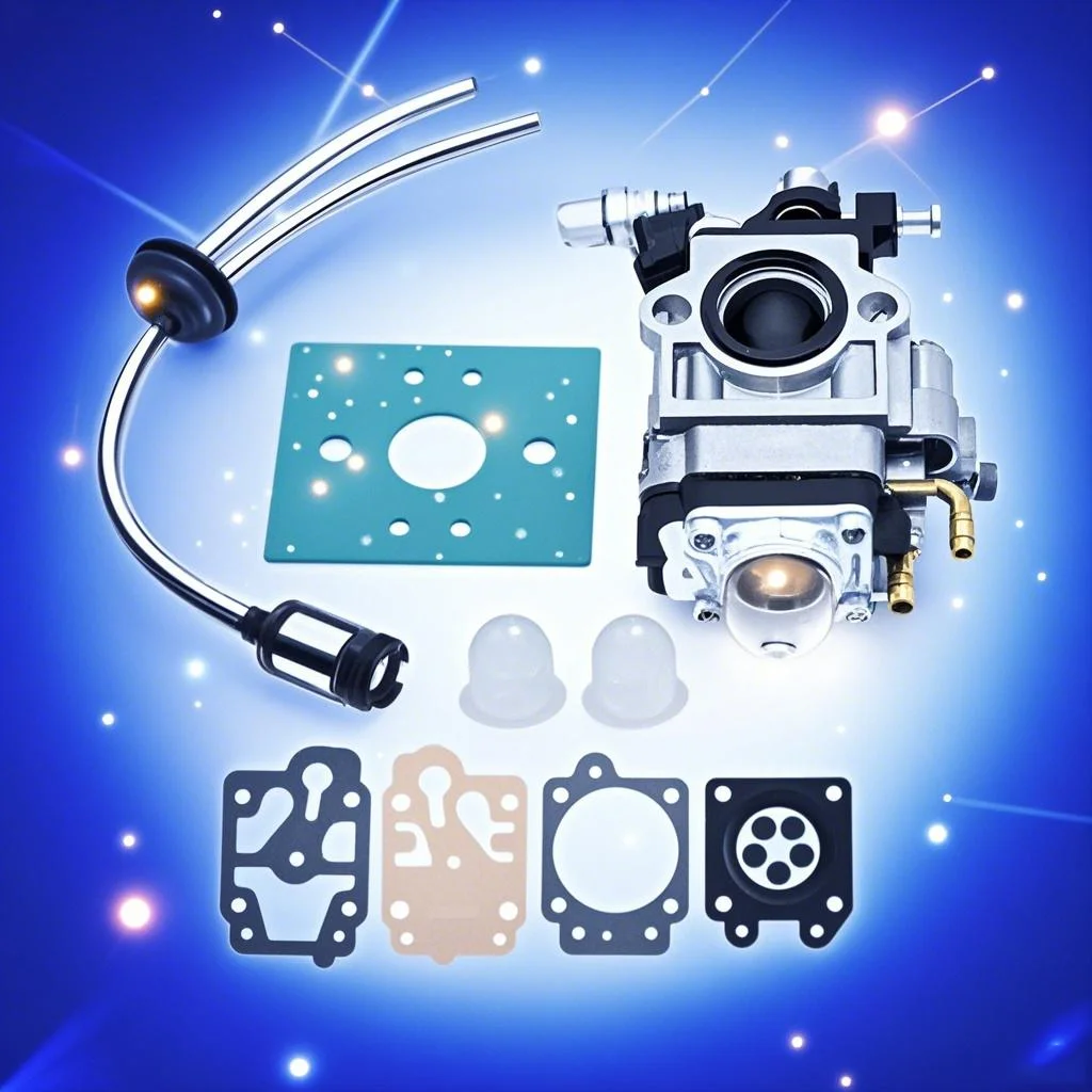 

Grass Trimmer Carburetor Repair Kit with Fuel Line Filter – Compatible with 40-5 & 44-5 Engines