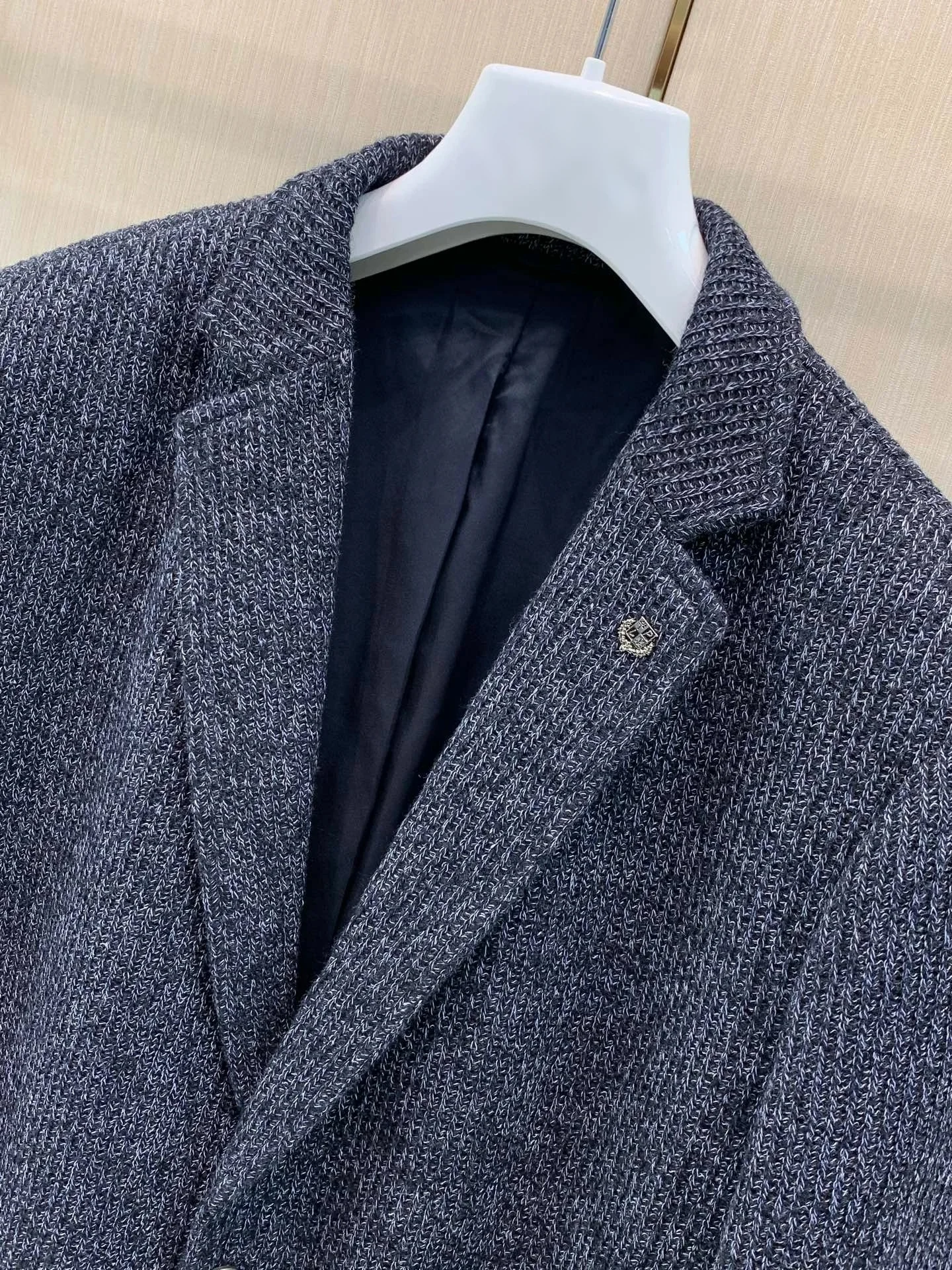Italian Vintage Men's Woolen Suit Jacket New Autumn Winter Casual High-End Business Style Polyester Fiber Anti-Wrinkle Long S...