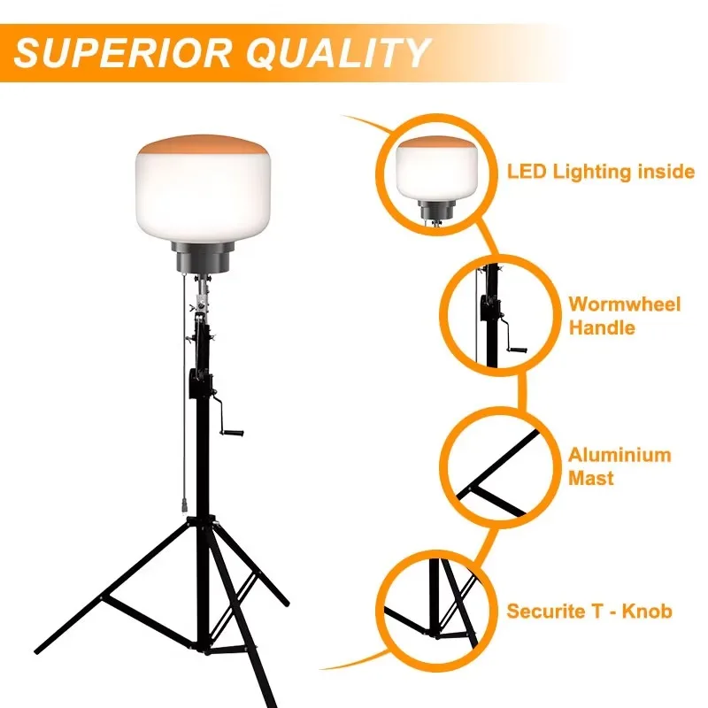Factory Supply High Power Light Emitting Diode 200W 300W 600W Construction Shooting Camping Light Balloon Fast Delivery