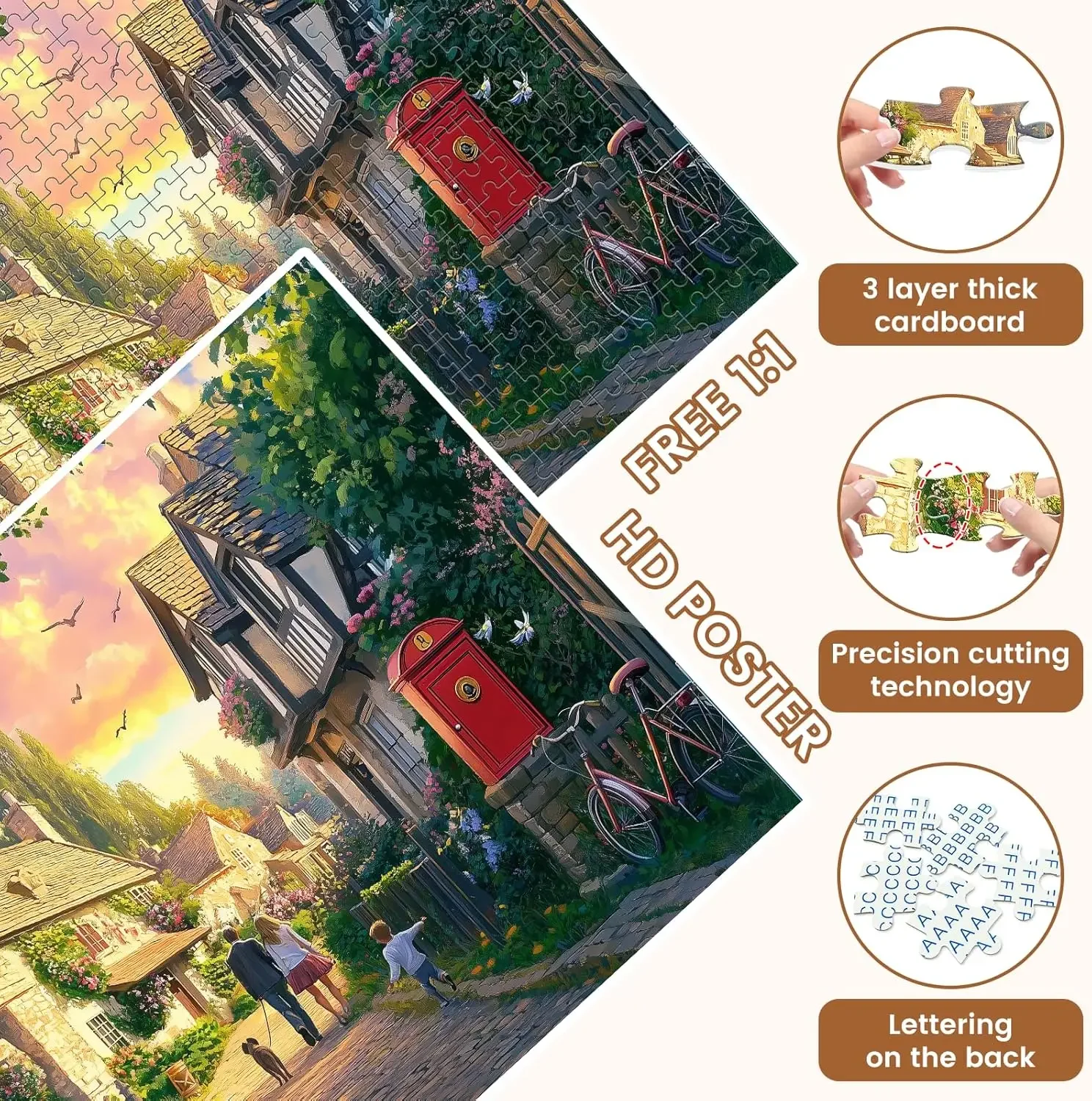 Wooden Puzzle Sunset Strolls 1000/500/300 Pcs for Adult Jigsaw Puzzle Bedroom Gameroom Livingroom Home Decor Birthday Gift
