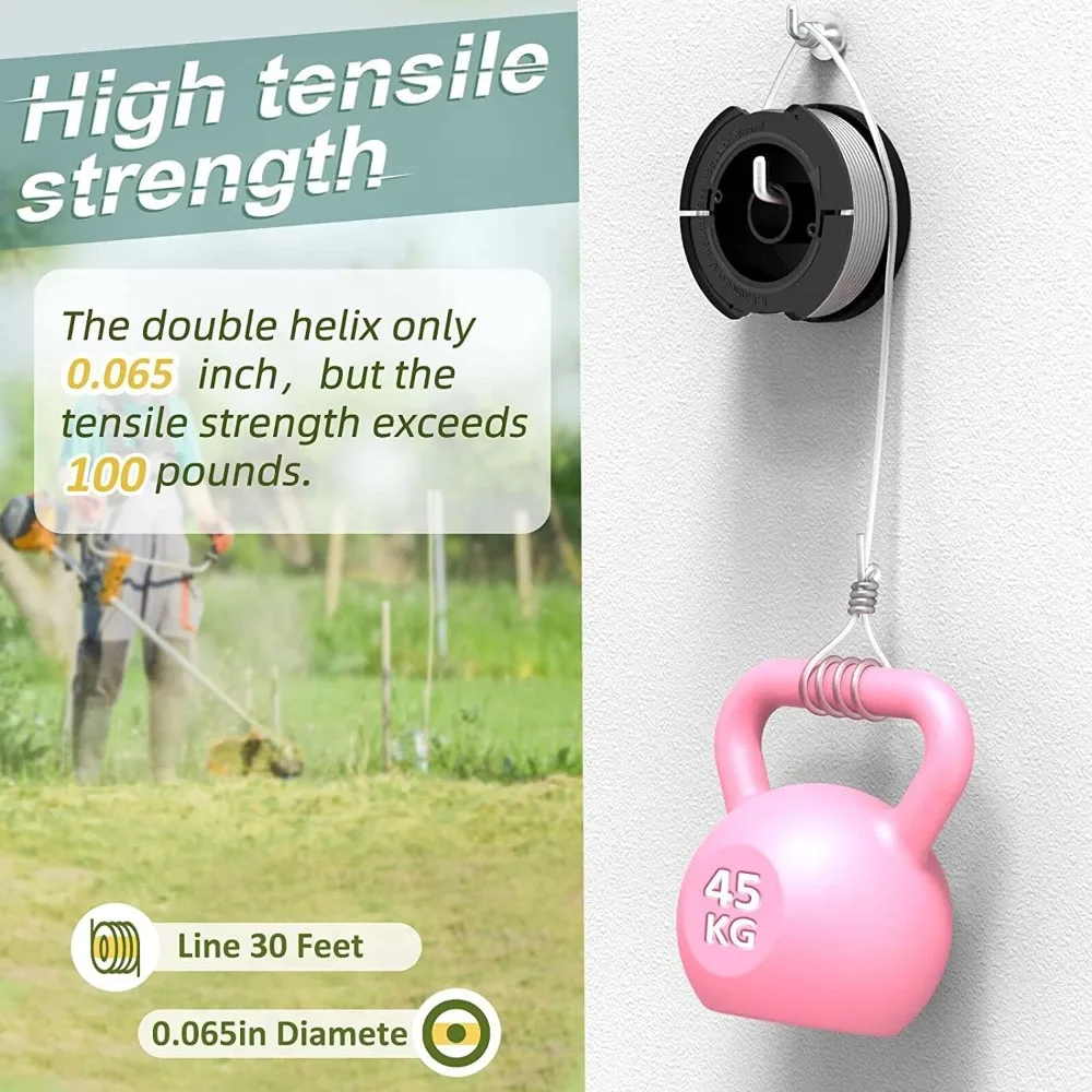 خط بكرة بديل لآلة تشذيب الأعشاب من بلاك اند ديكر - 10 عبوات، 0.065 بوصة، 30 قدمًا للتغذية التلقائية #4