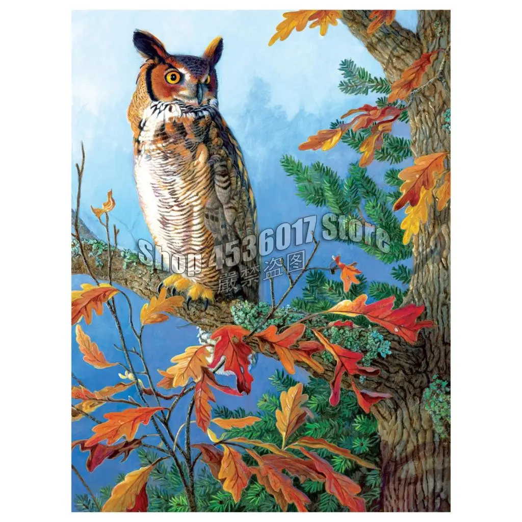 

Birds Fall Owl Full Drill Diy Diamond Painting Cross Stitch Kit Mosaic Art Gifts Embroidery decoración hogar pintura de diamante