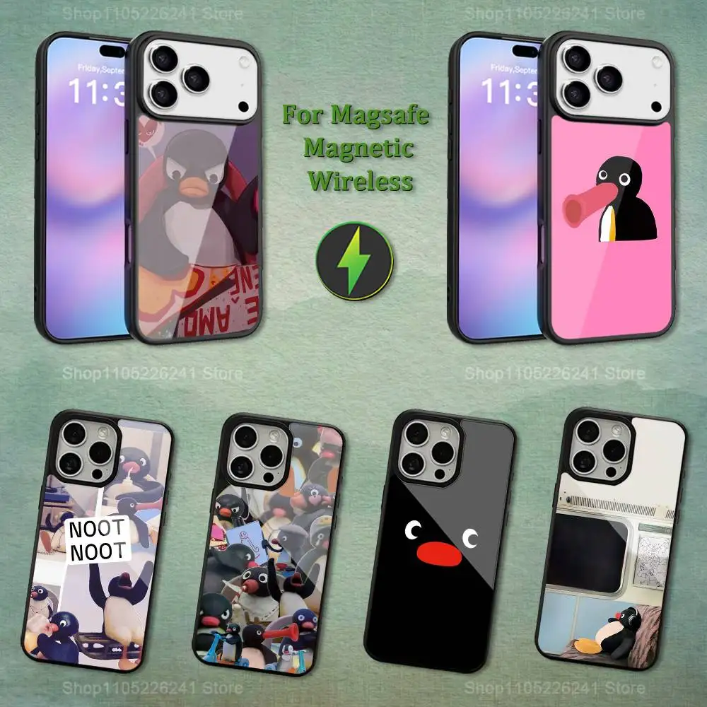 

Cute Art P-Pingu Penguin Phone Case For iPhone 13,12,11,16,15,17,14,Pro,Max,Plus,Mini, For Magsafe,Magnetic Wireless Charging