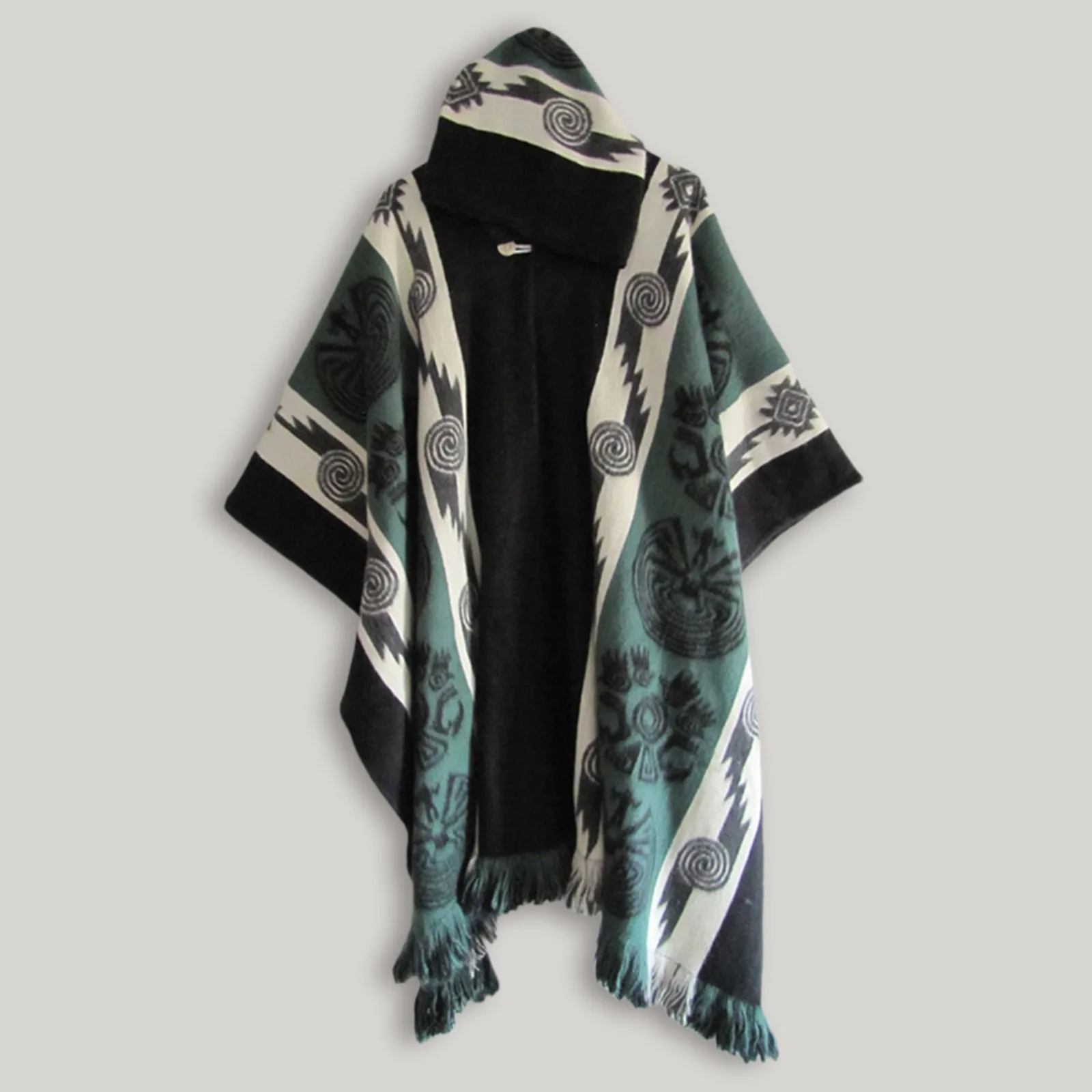 

Womens Casual Shawls Coat Loose Long Sleeve Hooded Printed Cloak Shawl Poncho Fashion Hip Hop Retro Punk Clothes Lady's Shawl