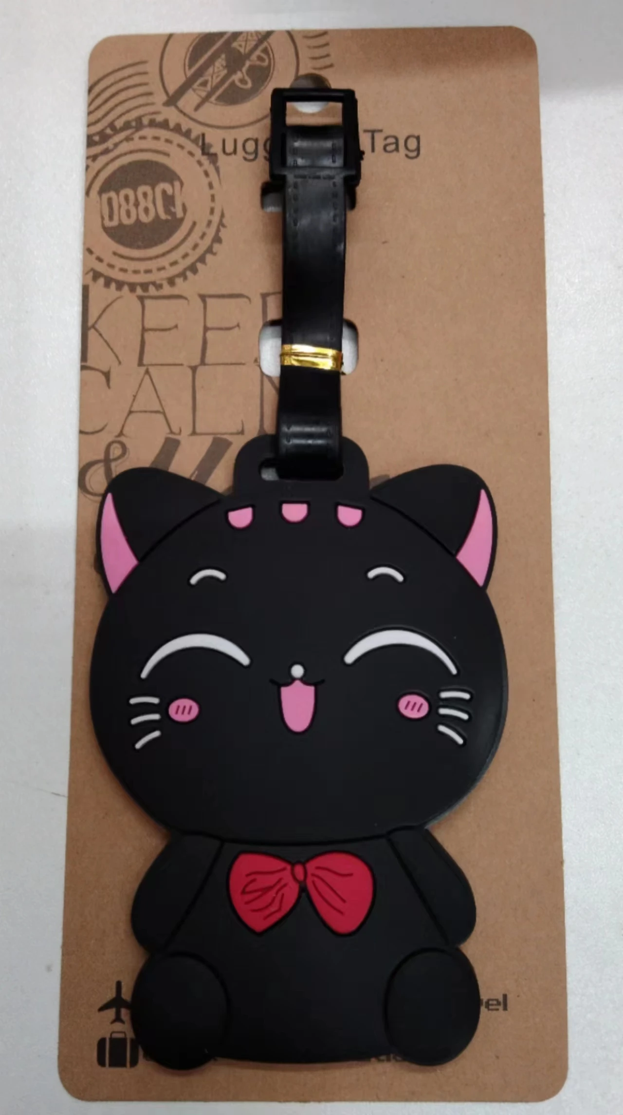 Etiqueta de equipaje Kawaii Cat para niños, accesorios de viaje, Gel de sílice de dibujos animados, soporte de dirección, equipaje de embarque,