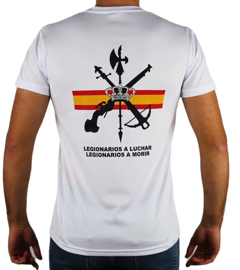 Summer Cotton O-Neck Short Sleeve Mens T Shirt Fight Die Legion Espanola. Spanish Emblem T-Shirt