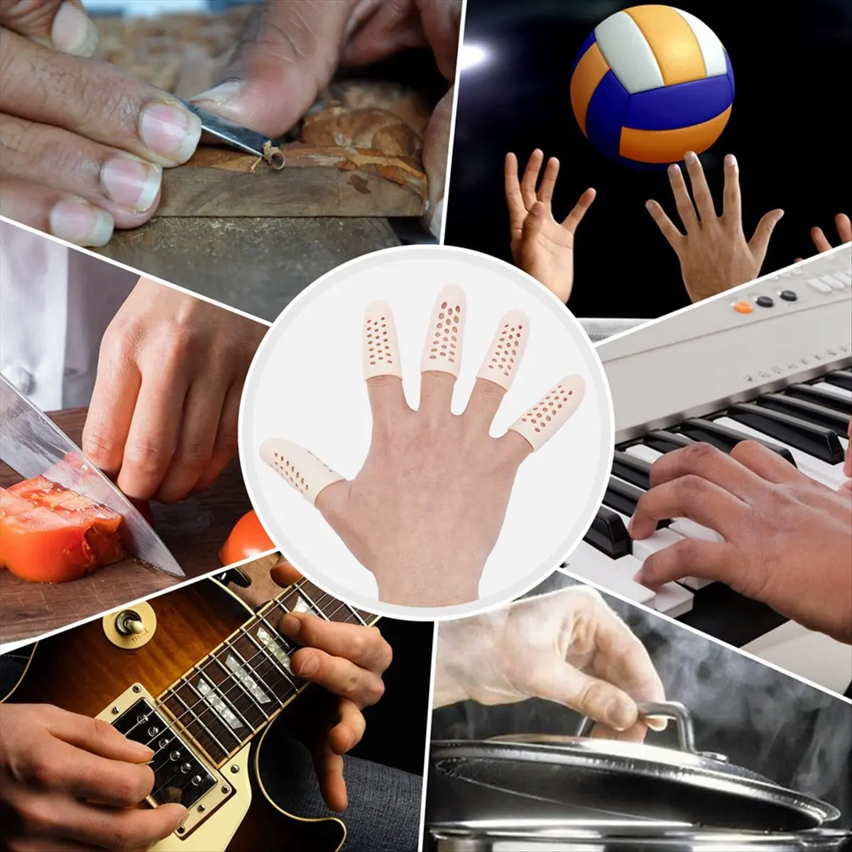 Budget-Friendly 16Pcs Silicone Finger Protectors, Breathable Finger Caps, Fingertips Covers, Finger Sleeves Support for Finger C