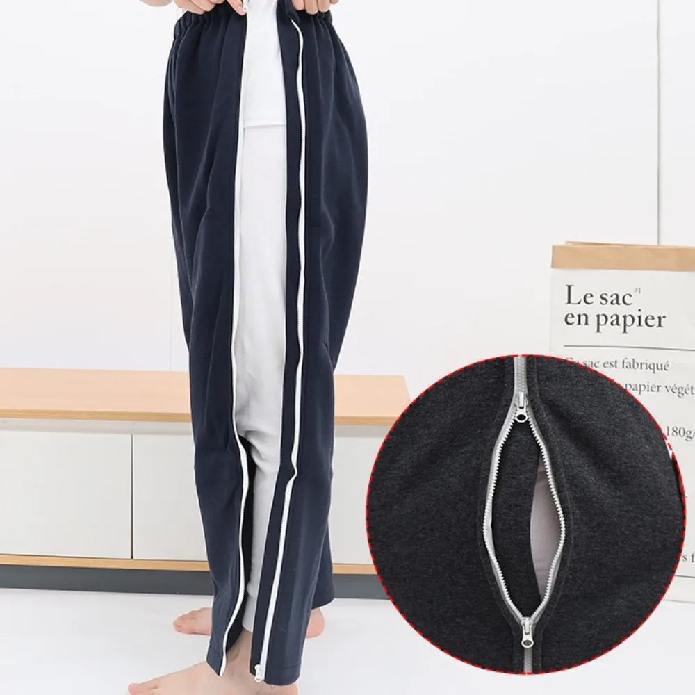 سراويل الرضاعة للربيع والصيف والخريف - سراويل سهلة الارتداء لكبار السن المتحلل طريح الفراش، واستعادة مصبوبة للساق بعد الكسر