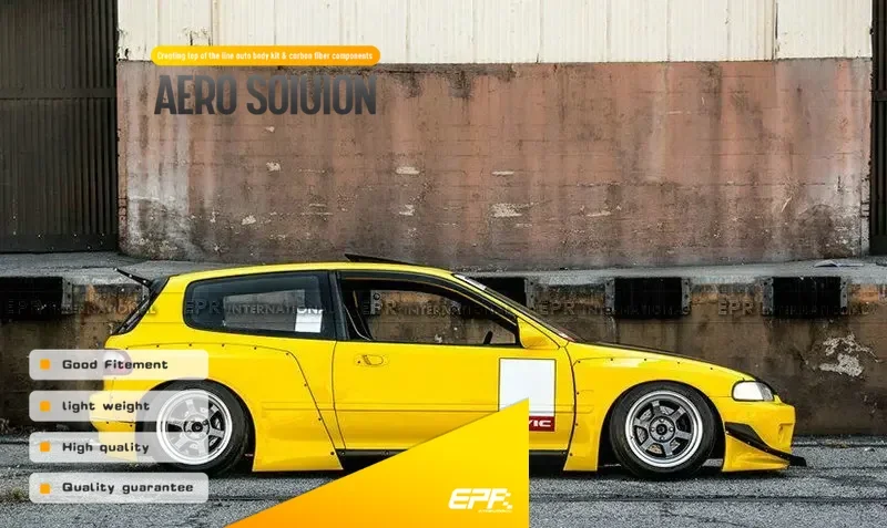 

FRP Fiber Glass Side Skirt Car Accessories RB Style Wide Body Auto Racing Accessories Car-Styling For EG Civic Hatch Back