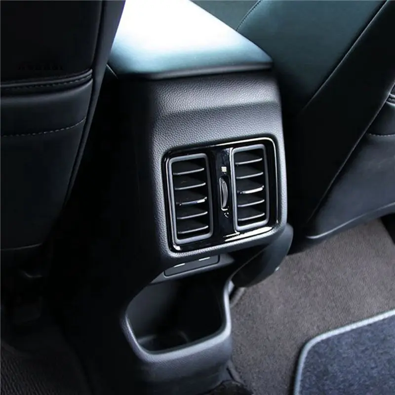 AT05-4X For Honda Vezel HR-V HRV 2021 2022 Interior Car Glossy Black Rear Seat Air Conditioning Vent Cover Trim Decoration