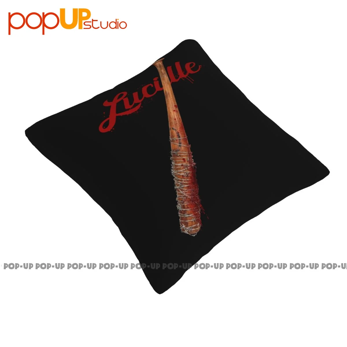 Silky Walking Dead Negan Lucille And Bloody Baseball Bat Savior Pillowcase Throw Pillow Cover Home Decor