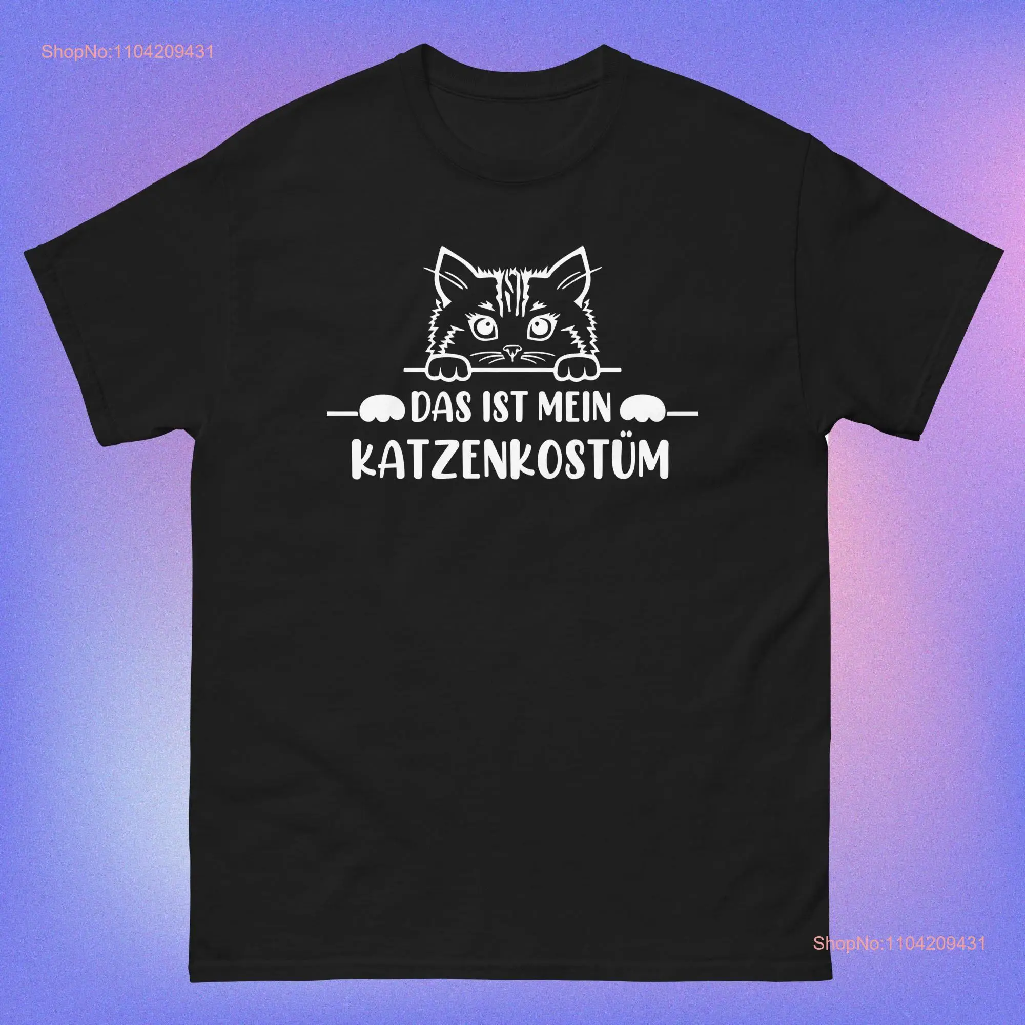 Katze Kostüm T Shirt für Karneval Party Schwarzes Fancy Dress Carnival Costume Das Ist Mein Cat  long or short sleeves