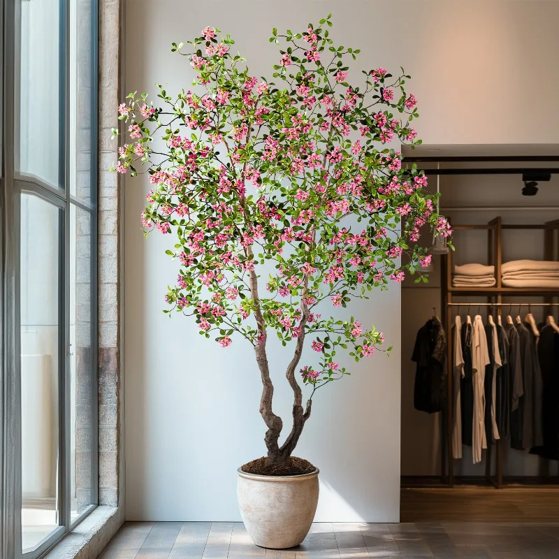 Large Indoor High-end Light Luxury Simulation Green Plants Island Spring Flowers Floor Potted Landscape