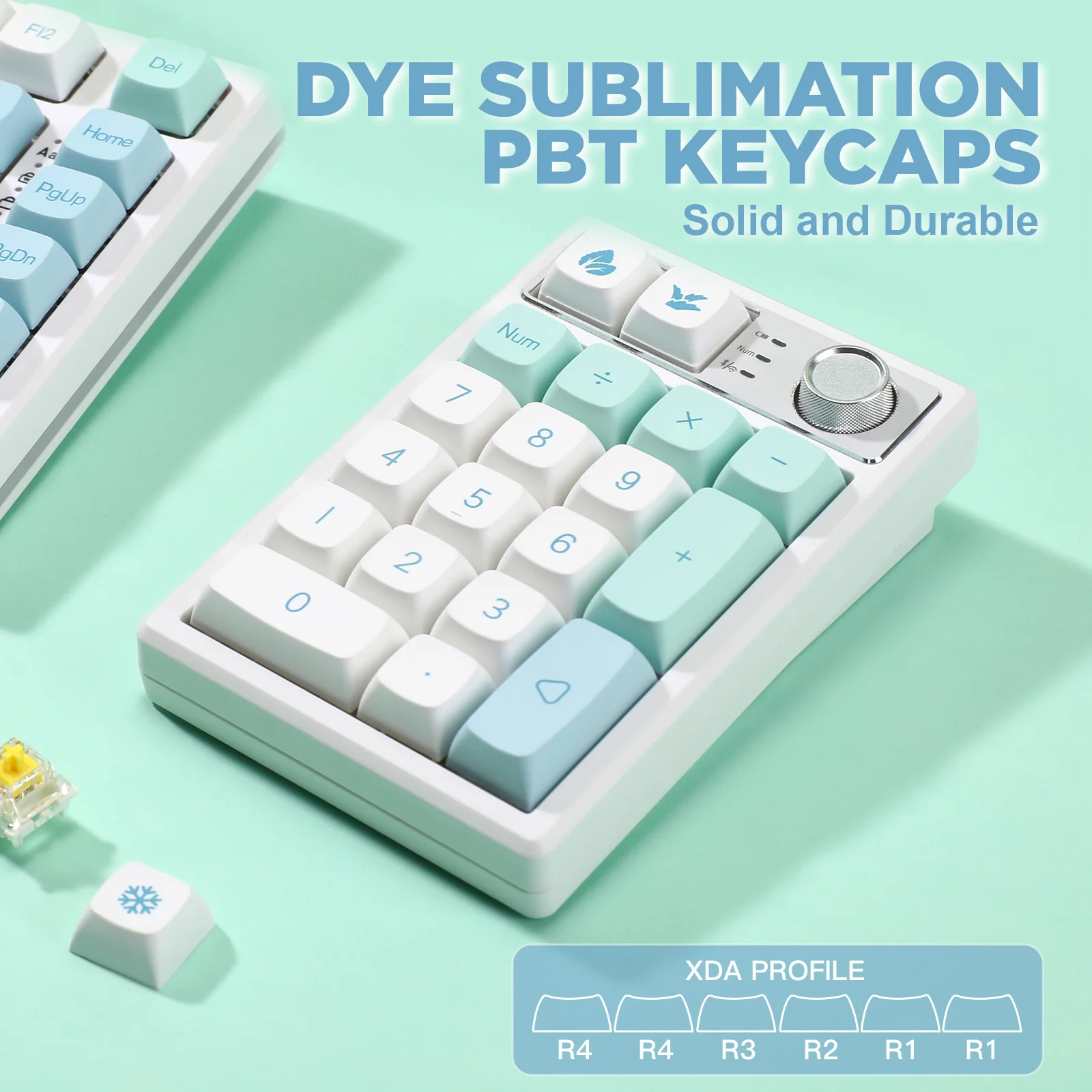 Custom Numeric Keypad YUNZII YZ19 Mint 19 Keys Wireless Custom Knob Mechanical Number Pad ...