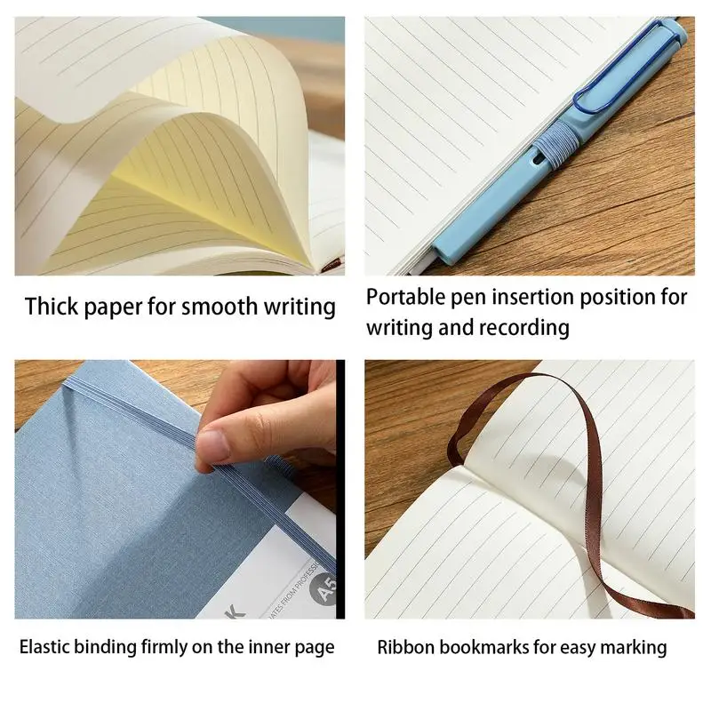 A5 Notebook 200 Pages Super Thick A5 Journal Notebook Daily Business Work Notebook Eye Protection Color Paper 200 Pages