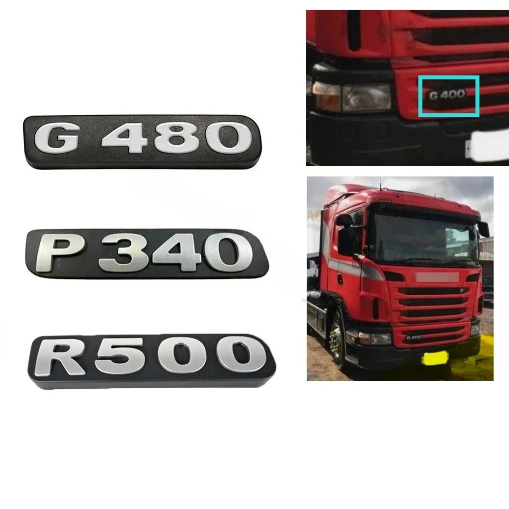 Emblema del Panel Frontal con Número, Letra y Potencia para Scania Serie R P G G400 G440 P380 P450 R380 R500