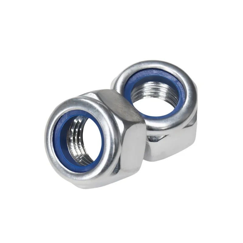 316/201 Stainless Steel Left-Hand Thread /Counter Thread Nylon Locking Anti Loosening Nut Self-Locking Anti Slip Nut M3-M20