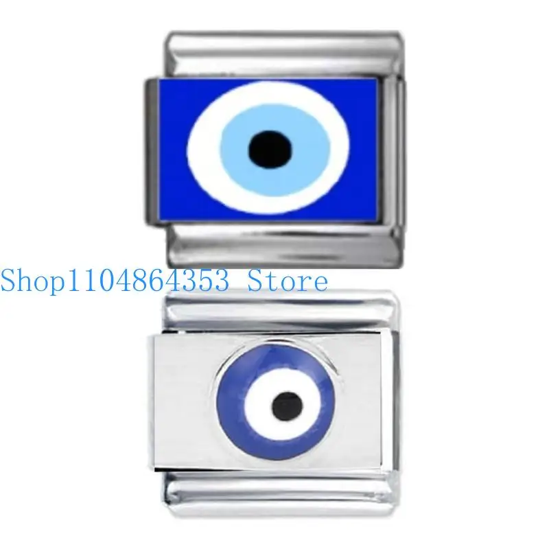

652F модульная фурнитура для ювелирных изделий, квадратные бусины с голубыми глазами, модуль браслета, часть для изготовления