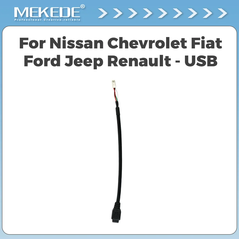 MEKEDE Car Audio Input Media Data Wire Mini USB Wire Harnes 4 Pin For Nissan Chevrolet Fiat Ford Jeep Renault USB Adapter