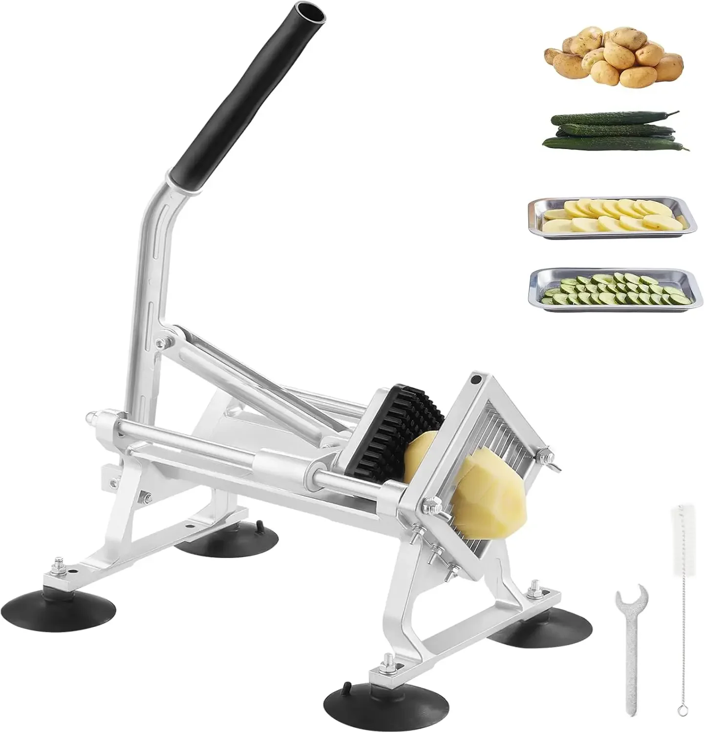 

Commercial Vegetable Slicer, 1/4 inch Fruit Slicer, Stainless Steel and Aluminum Alloy Vegetable Cutter Slicer Machine
