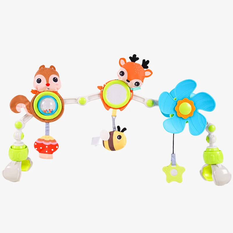 Poussette bébé arc jouet berceau bébé Mobile Musical Animal pliable voyage siège de voiture activité
