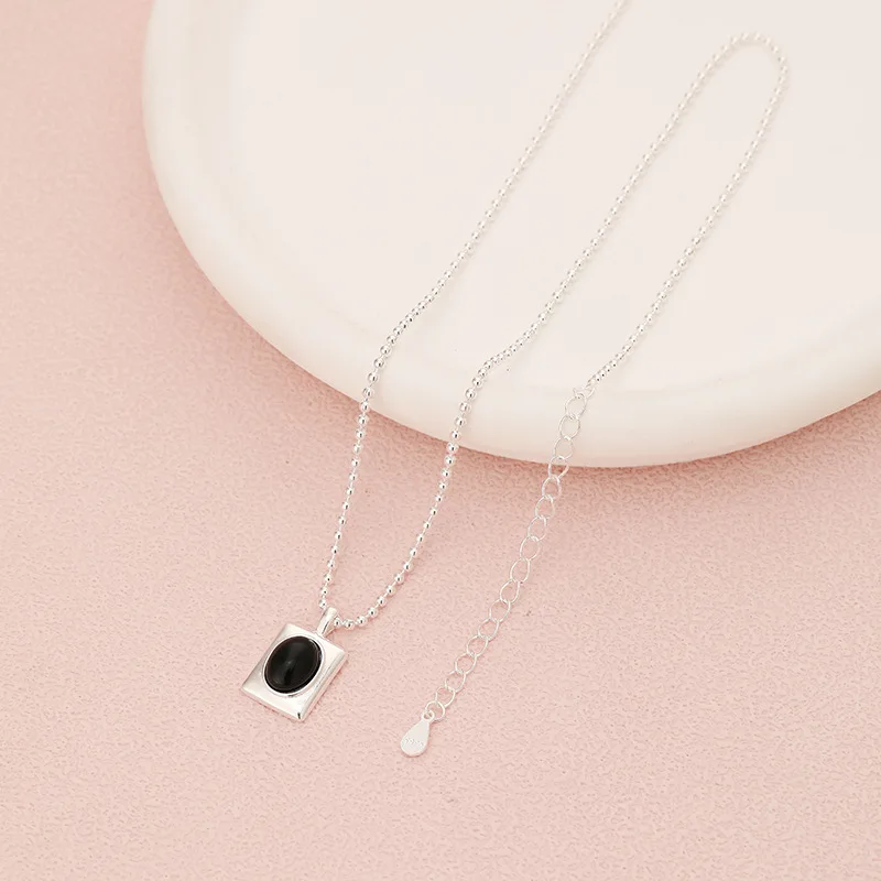 collar-de-plata-de-ley-s925-con-Agata-negra-collar-versatil-y-minimalista-para-mujer-cadena-de-clavicula-de-alta-gama-acce