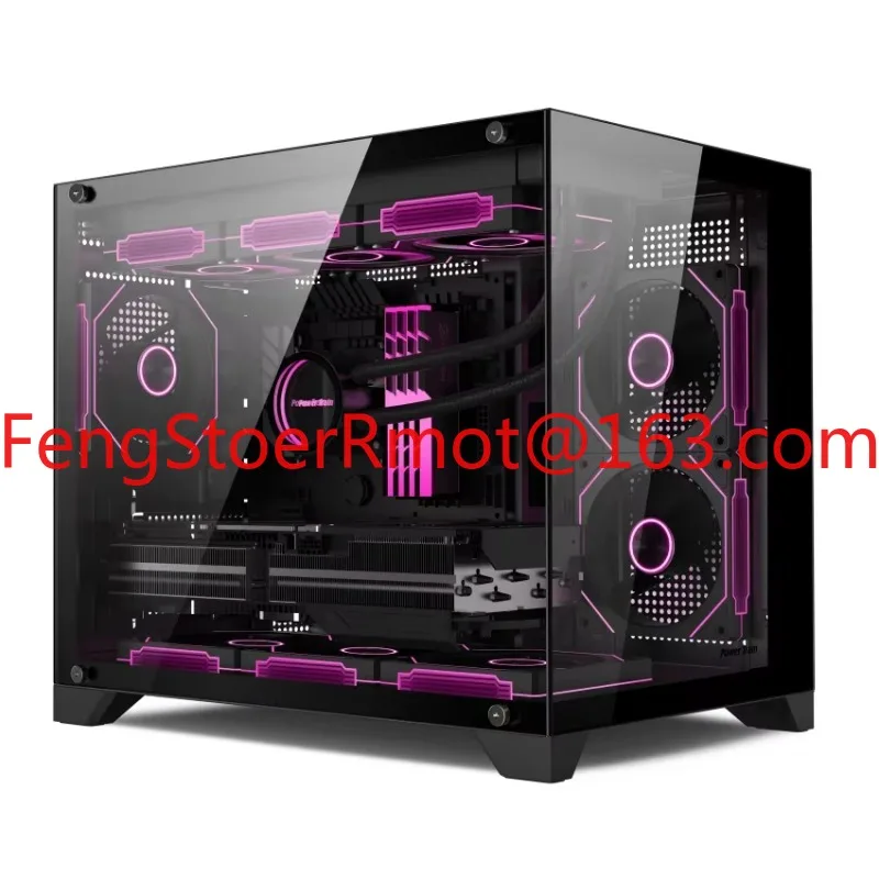 Computer Case RGB Computer Case Tower Tempered Glass Micro ATX Case Desktop Computer
